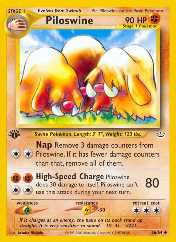 Piloswine (36/64) [Neo Revelation 1st Edition] | Good Games Adelaide SA