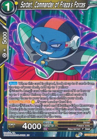 Sorbet, Commander of Frieza's Forces [BT12-104] | Good Games Adelaide SA