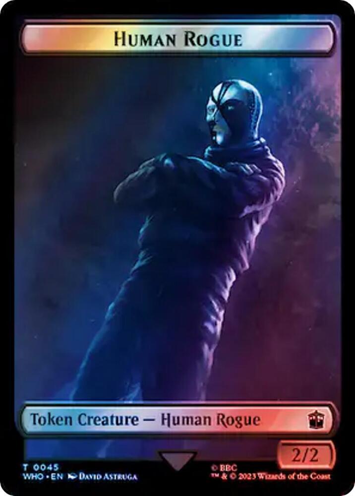 Human Rogue Dinosaur Double Sided Token Surge Foil 45 // 52 (Universes Beyond: Doctor Who)  - Foil | Good Games Adelaide SA