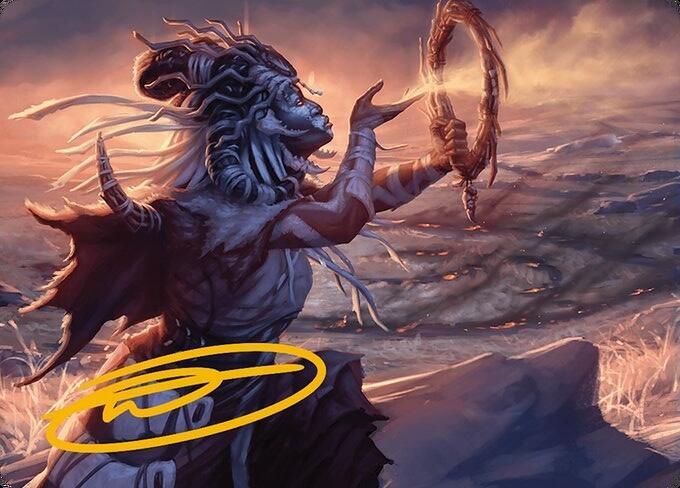 Witch Enchanter Art Card Gold Stamped Signature 16 (Art Series: Modern Horizons 3)  | Good Games Adelaide SA