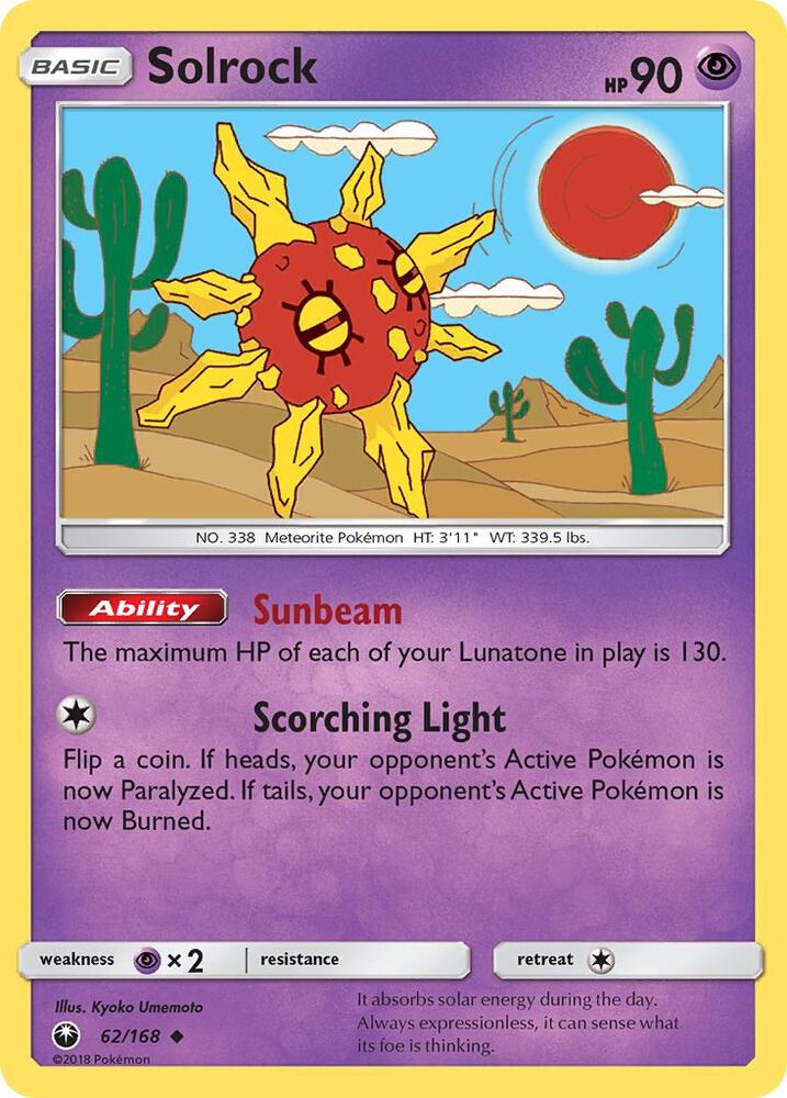 Solrock 62/168 (SM - Celestial Storm)  | Good Games Adelaide SA