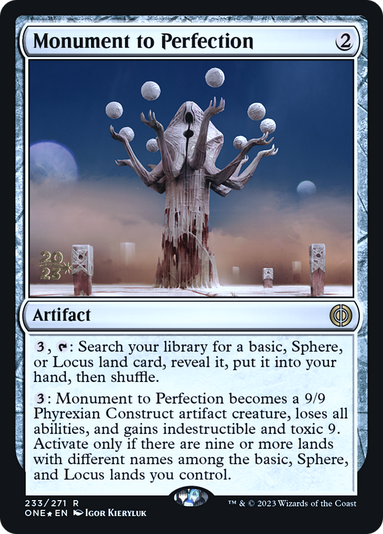Monument to Perfection [Phyrexia: All Will Be One Prerelease Promos] | Good Games Adelaide SA