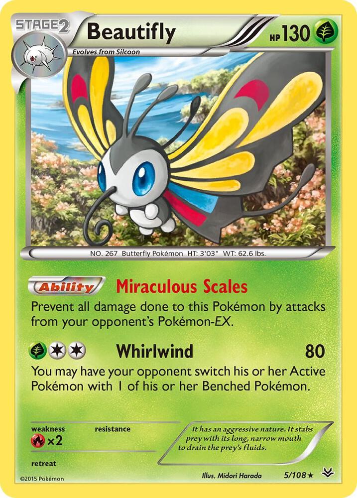 Beautifly 5/108 (XY - Roaring Skies)  - Holofoil | Good Games Adelaide SA