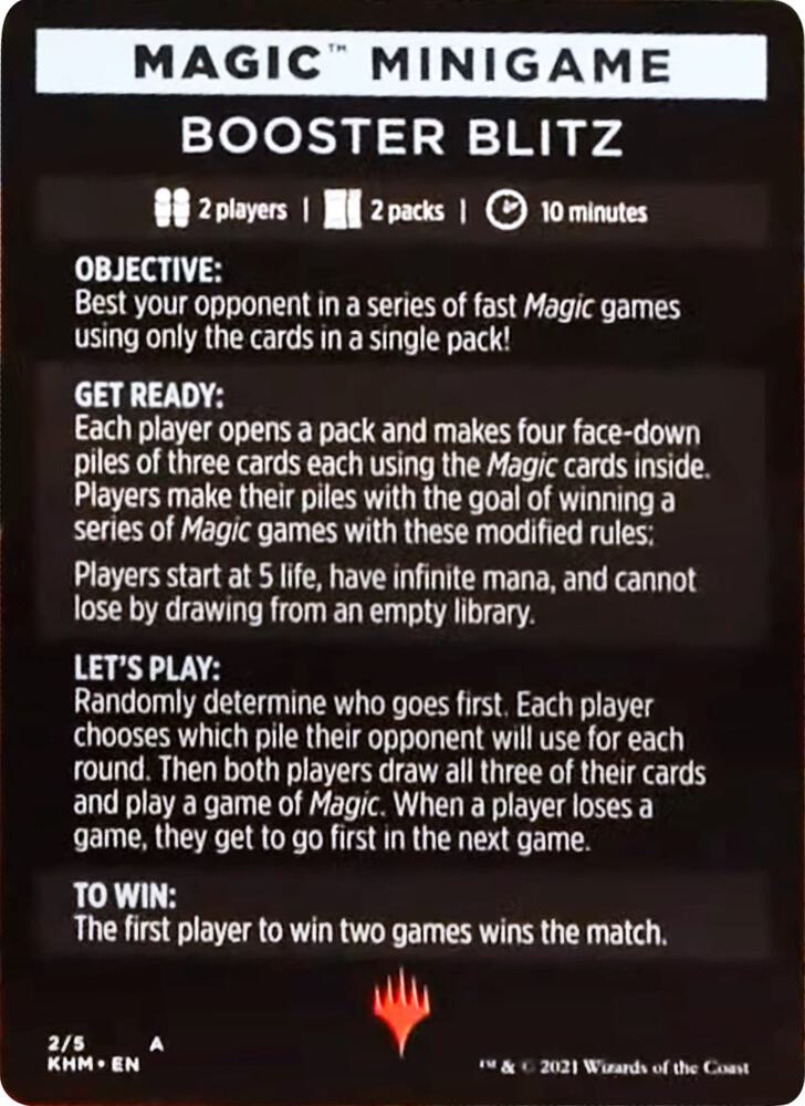 Magic Minigame Booster Blitz 2 (Kaldheim)  | Good Games Adelaide SA