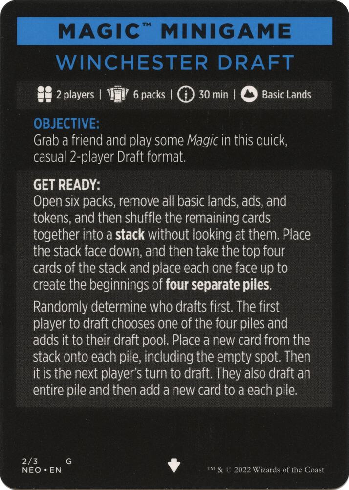 Magic Minigame Winchester Draft 2 (Kamigawa: Neon Dynasty)  | Good Games Adelaide SA