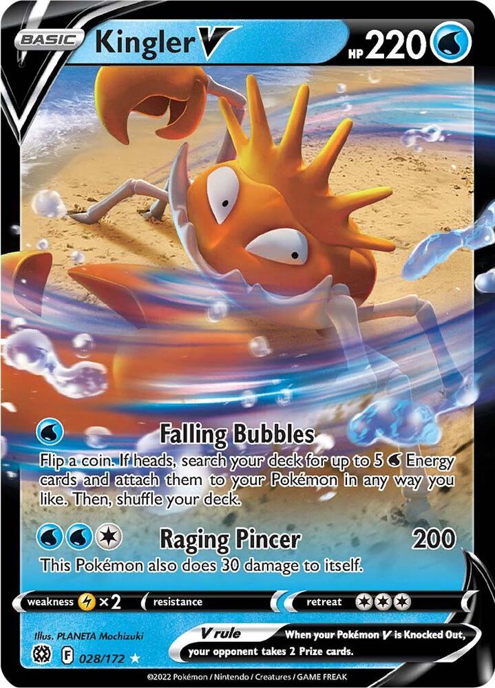 Kingler V 028/172 (SWSH09: Brilliant Stars)  - Holofoil | Good Games Adelaide SA