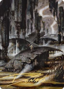 Grimclimb Pathway Art Card Gold Stamped Signature 24 (Art Series: Zendikar Rising)  | Good Games Adelaide SA