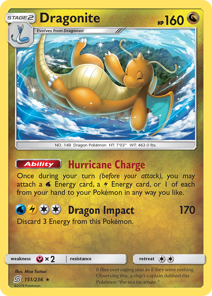 Dragonite (151/236) (Cosmos Holo) [Sun & Moon: Unified Minds] | Good Games Adelaide SA