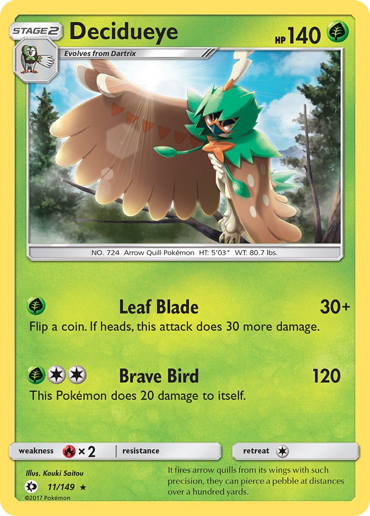 Decidueye (11/149) (Theme Deck Exclusive) [Sun & Moon: Base Set] | Good Games Adelaide SA
