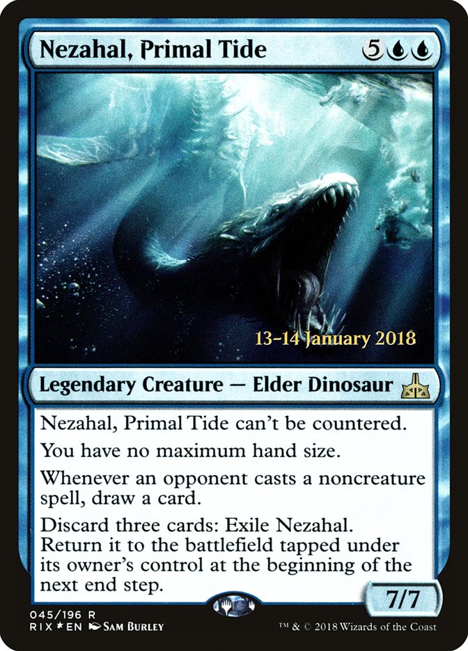 Nezahal, Primal Tide [Rivals of Ixalan Promos] | Good Games Adelaide SA