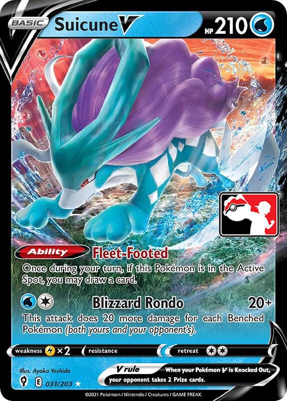 Suicune V Series 1/2 031/203 (Prize Pack Series Cards)  - Holofoil | Good Games Adelaide SA