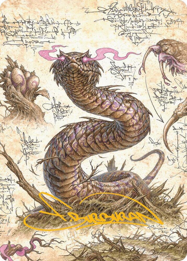 Rottenmouth Viper Art Card Gold Stamped Signature 36 (Art Series: Bloomburrow)  | Good Games Adelaide SA