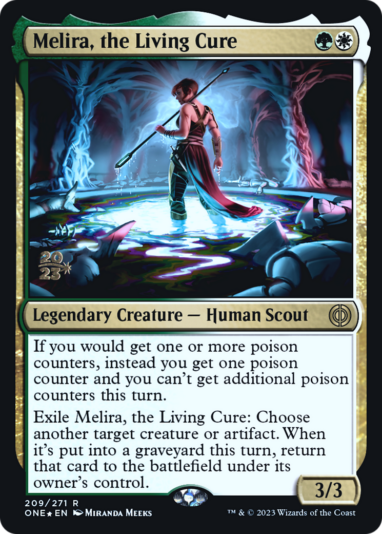 Melira, the Living Cure [Phyrexia: All Will Be One Prerelease Promos] | Good Games Adelaide SA