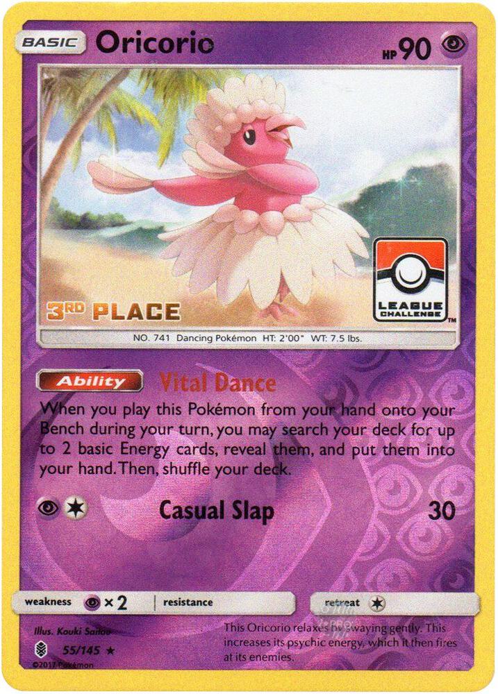 Oricorio 55 145 League Challenge 3rd Place 055/145 (League & Championship Cards)  - Reverse Holofoil | Good Games Adelaide SA