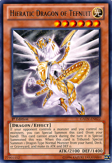 Hieratic Dragon of Tefnuit [GAOV-EN022] Rare | Good Games Adelaide SA