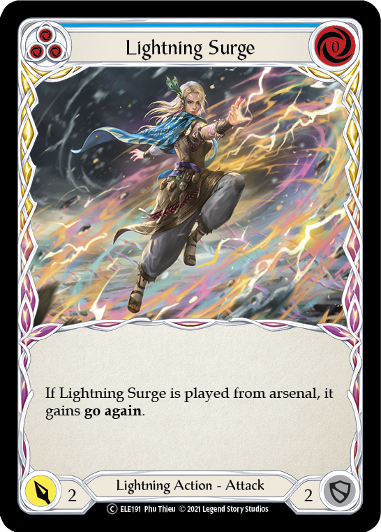 Lightning Surge (Blue) [U-ELE191] Unlimited Rainbow Foil | Good Games Adelaide SA