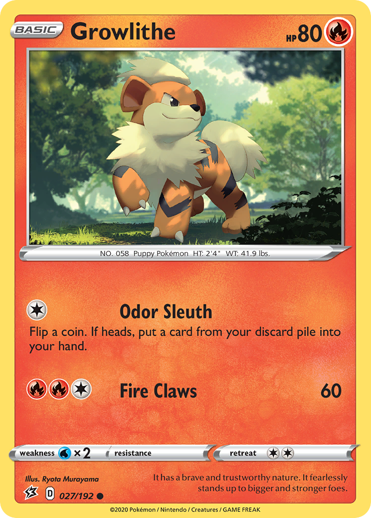 Growlithe (027/192) [Sword & Shield: Rebel Clash] | Good Games Adelaide SA