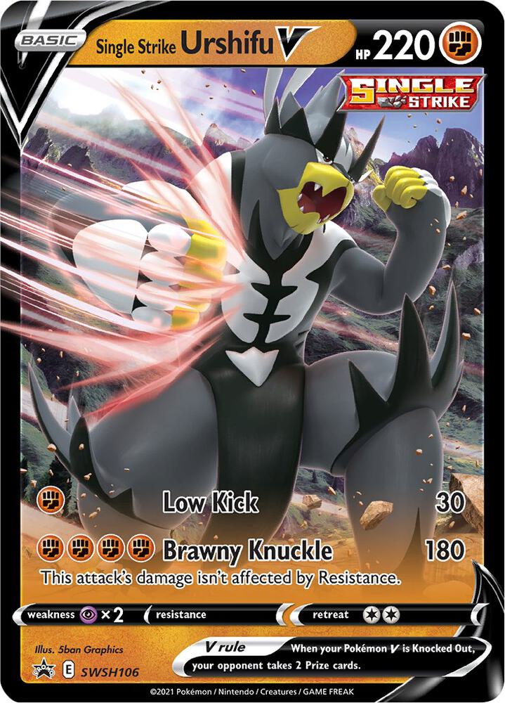 Single Strike Urshifu V SWSH106 (SWSH: Sword & Shield Promo Cards)  - Holofoil | Good Games Adelaide SA