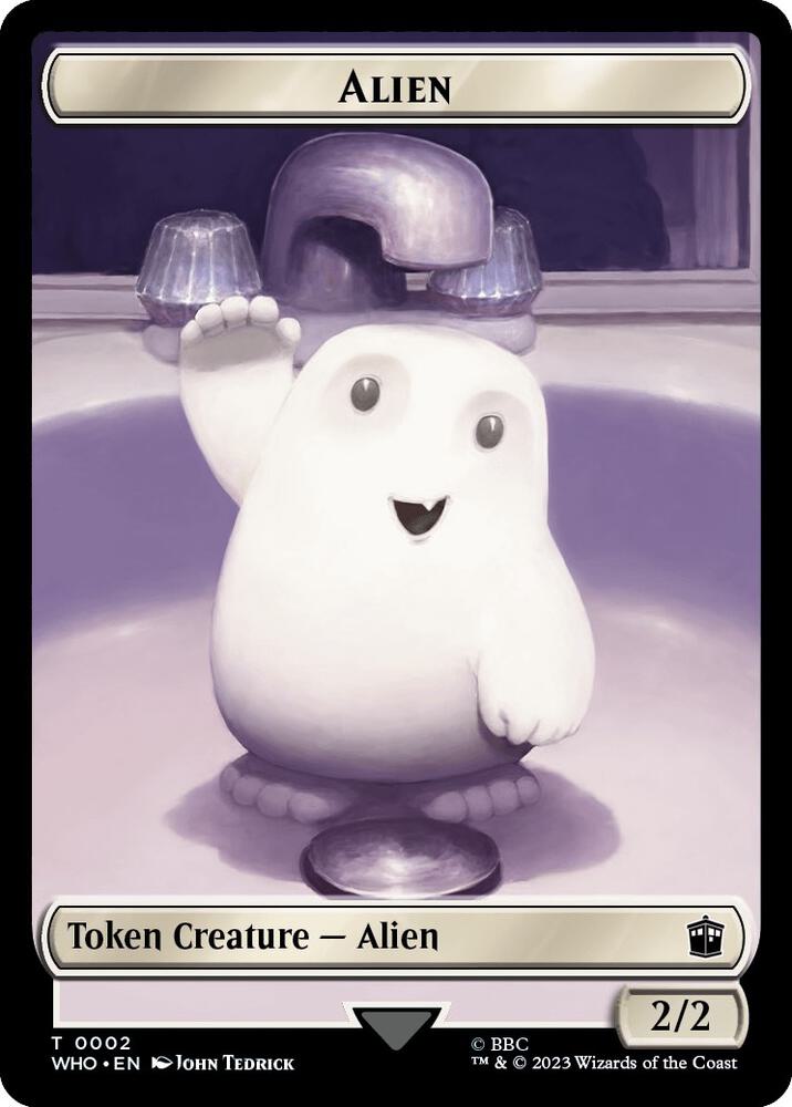 Alien Alien Salamander Double Sided Token 2 // 16 (Universes Beyond: Doctor Who)  - Foil | Good Games Adelaide SA