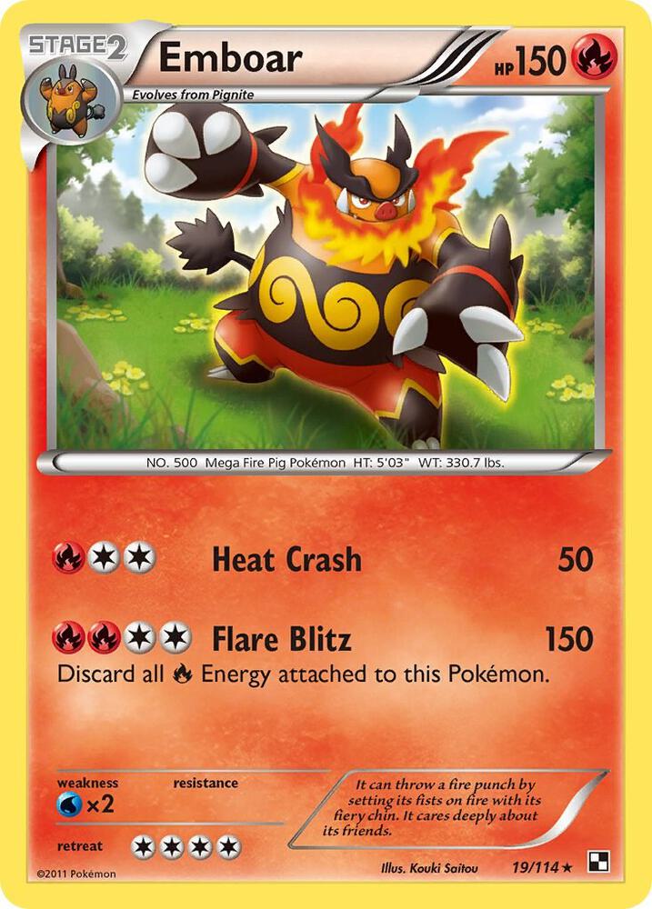Emboar 19/114 (Black and White)  - Holofoil | Good Games Adelaide SA