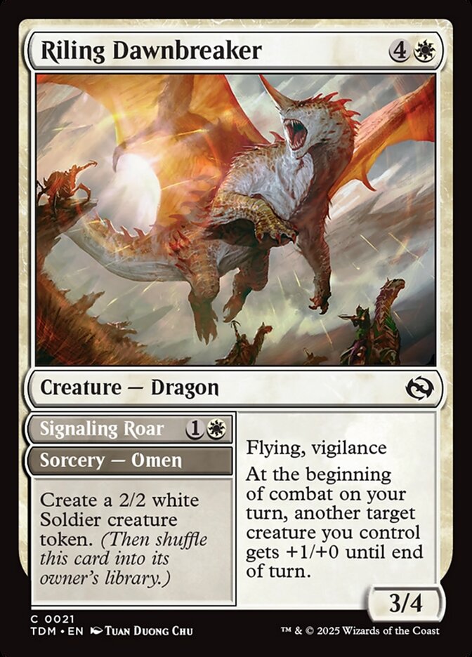 Riling Dawnbreaker // Signaling Roar 21 (Tarkir: Dragonstorm)  - Foil | Good Games Adelaide SA