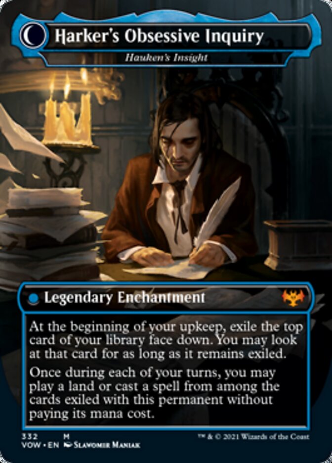 Jonathan Harker // Harker's Obsessive Inquiry - Jacob Hauken, Inspector // Hauken's Insight (Borderless) (Dracula Series) [Innistrad: Crimson Vow] | Good Games Adelaide SA