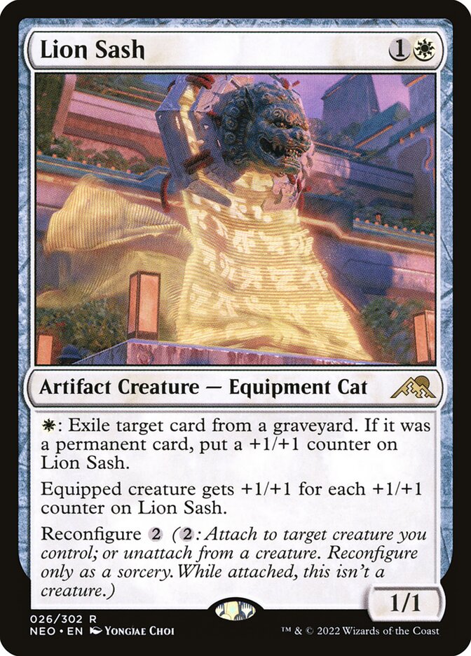 Lion Sash 26 (Kamigawa: Neon Dynasty)  - Foil | Good Games Adelaide SA
