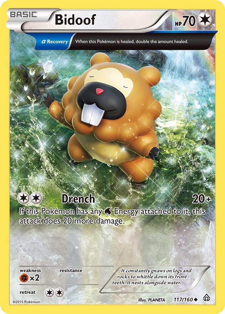 Bidoof Alpha 117/160 (XY - Primal Clash)  - Reverse Holofoil | Good Games Adelaide SA
