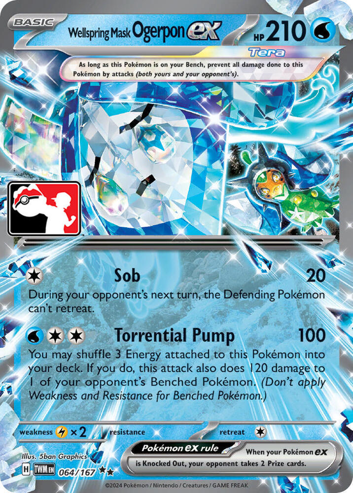 Wellspring Mask Ogerpon ex Series 6 064/167 (Prize Pack Series Cards)  - Holofoil | Good Games Adelaide SA