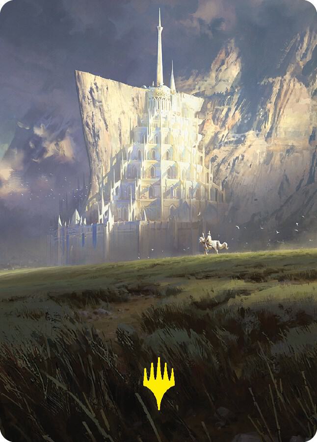 Minas Tirith Art Card Gold Stamped Signature 55 (Art Series: Universes Beyond: The Lord of the Rings: Tales of Middle-earth)  | Good Games Adelaide SA