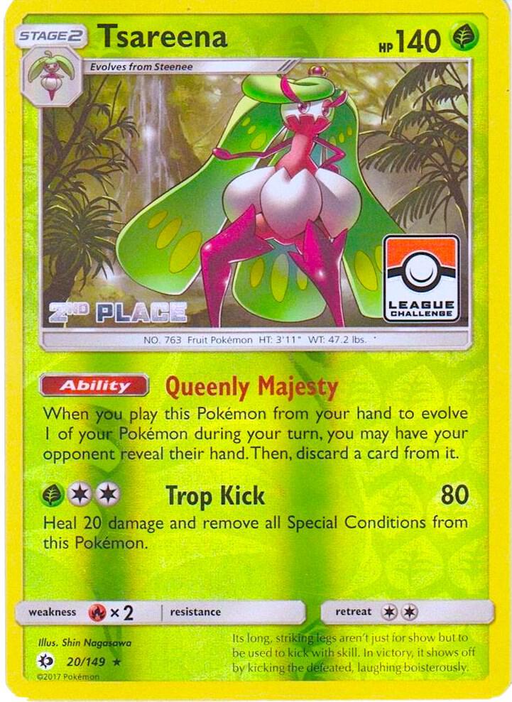 Tsareena 20 149 League Challenge 2nd Place 020/149 (League & Championship Cards)  - Reverse Holofoil | Good Games Adelaide SA