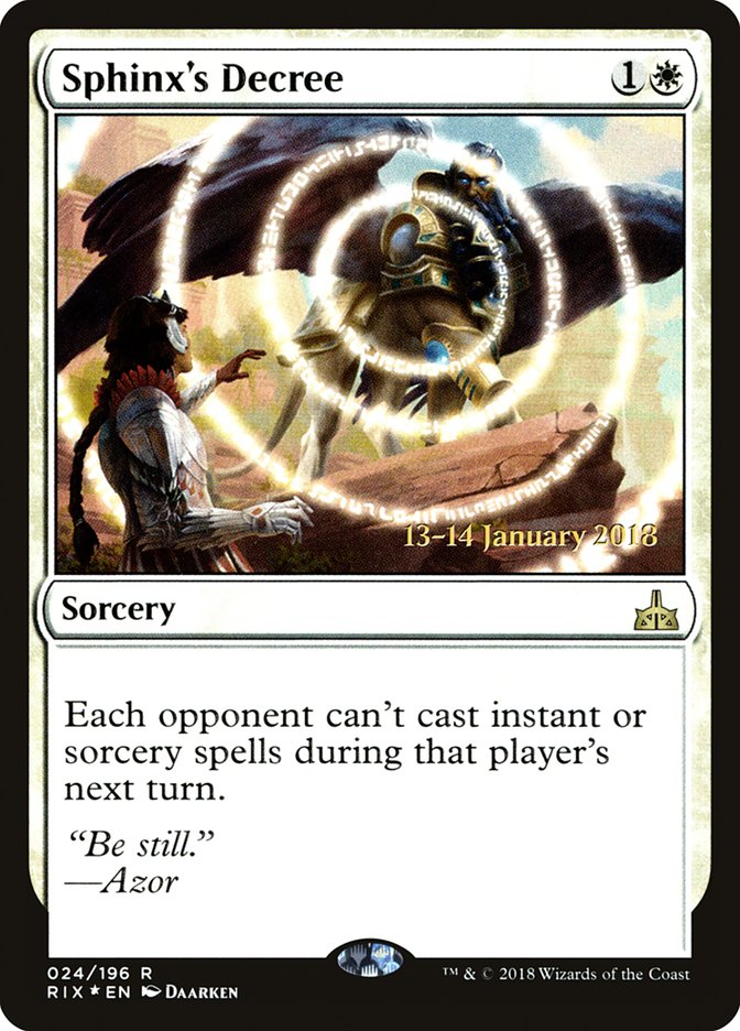 Sphinx's Decree [Rivals of Ixalan Promos] | Good Games Adelaide SA