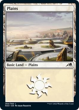 Plains 284 (Kamigawa: Neon Dynasty)  - Foil | Good Games Adelaide SA