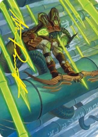 Bamboo Grove Archer Art Card Gold Stamped Signature 20 (Art Series: Kamigawa: Neon Dynasty)  | Good Games Adelaide SA