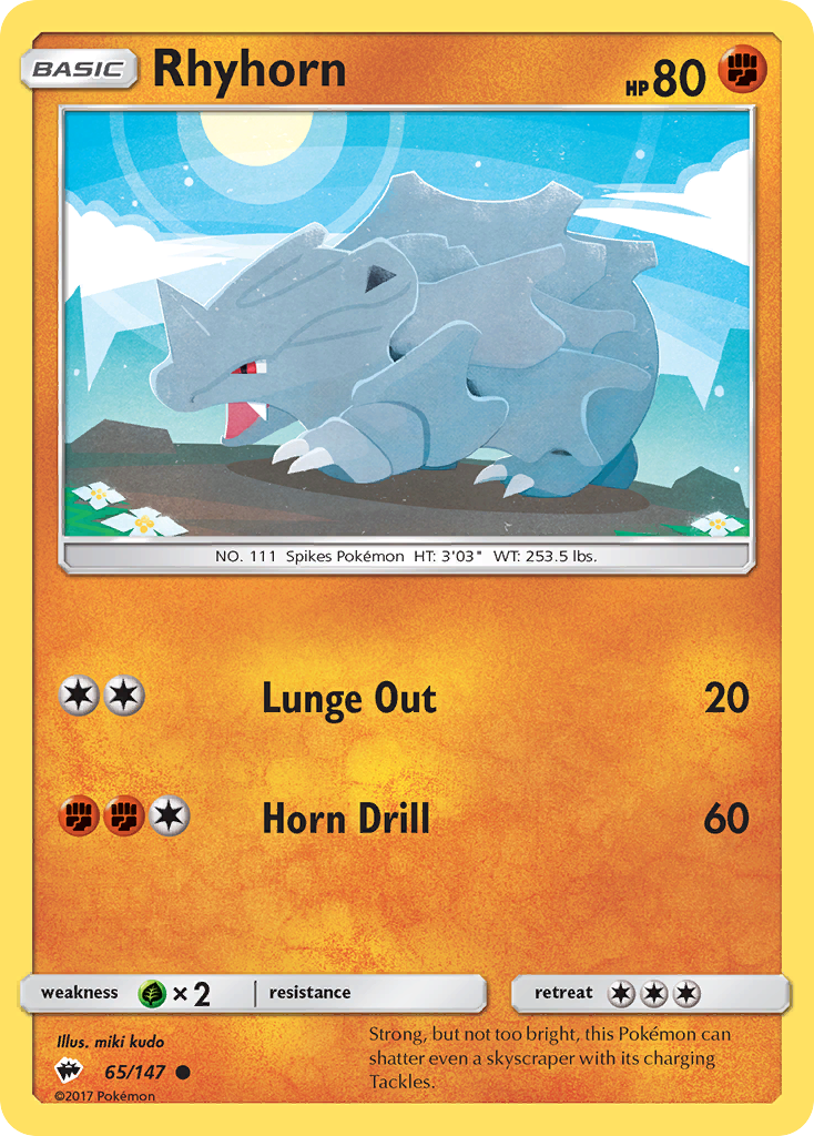 Rhyhorn (65/147) [Sun & Moon: Burning Shadows] | Good Games Adelaide SA