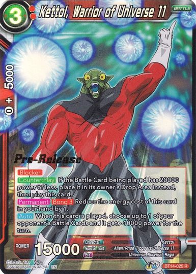 Kettol, Warrior of Universe 11 (BT14-025) [Cross Spirits Prerelease Promos] | Good Games Adelaide SA