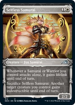 Selfless Samurai 312 (Kamigawa: Neon Dynasty)  - Showcase | Good Games Adelaide SA