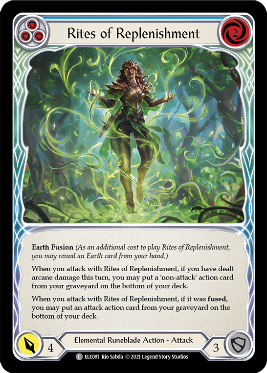 Rites of Replenishment (Blue) [ELE081] (Tales of Aria)  1st Edition Rainbow Foil | Good Games Adelaide SA