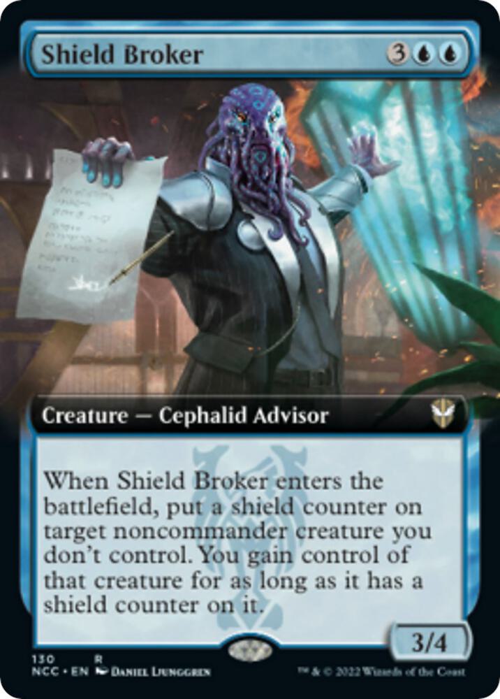 Shield Broker Extended Art 130 (Commander: Streets of New Capenna)  | Good Games Adelaide SA