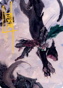 Drizzt DoUrden Art Card Gold Stamped Signature 52 (Art Series: Adventures in the Forgotten Realms)  | Good Games Adelaide SA