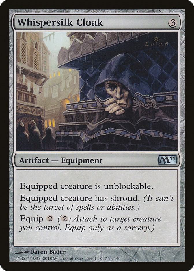 Whispersilk Cloak 221 (Magic 2011 (M11))  - Foil | Good Games Adelaide SA