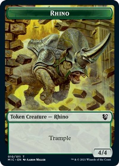 Rhino // Wolf Double-sided Token [Innistrad: Midnight Hunt Commander] | Good Games Adelaide SA