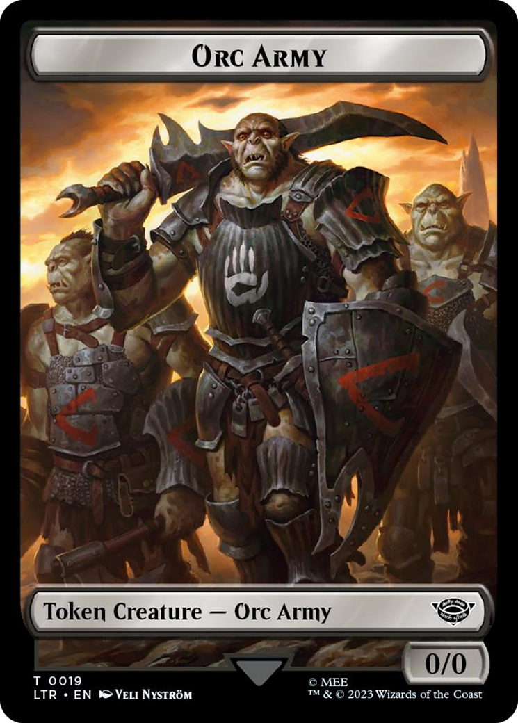 Orc Army (0019) // Food (0024) Double-Sided Token (Surge Foil) [The Lord of the Rings: Tales of Middle-Earth Tokens] | Good Games Adelaide SA