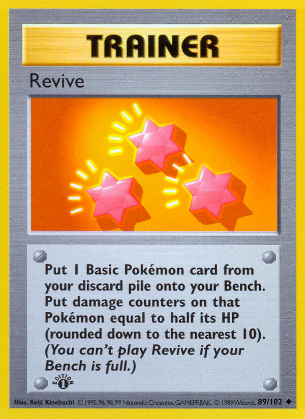 Revive (89/102) (Shadowless) [Base Set 1st Edition] | Good Games Adelaide SA