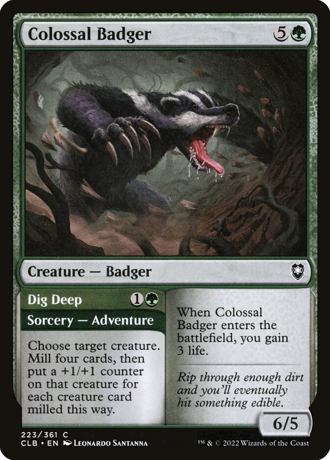 Colossal Badger // Dig Deep 223 (Commander Legends: Battle for Baldur's Gate)  | Good Games Adelaide SA