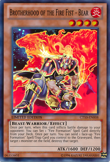 Brotherhood of the Fire Fist - Bear [CT10-EN008] Super Rare | Good Games Adelaide SA