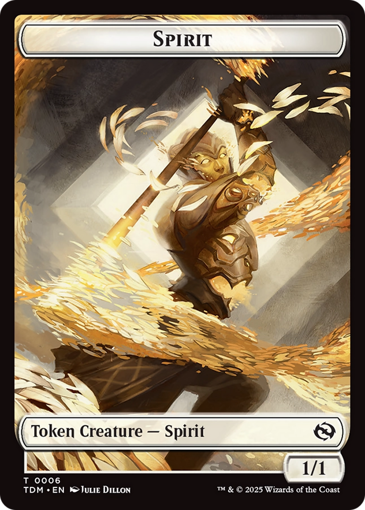 Spirit (0006) // Spirit (0007) Double-Sided Token [Tarkir: Dragonstorm Tokens] | Good Games Adelaide SA