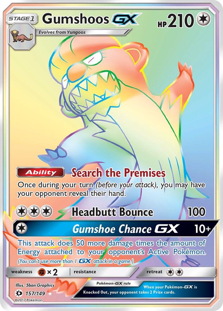 Gumshoos GX Secret 157/149 (SM Base Set)  - Holofoil | Good Games Adelaide SA