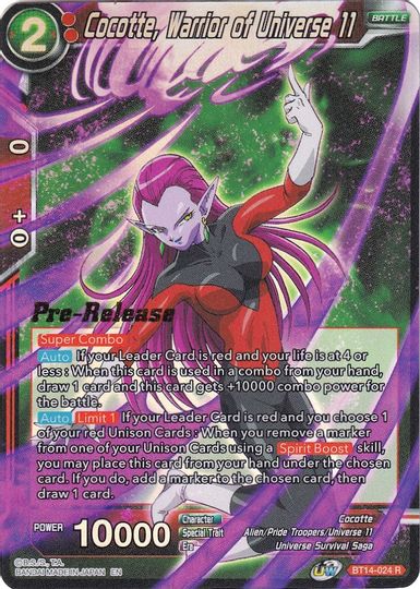 Cocotte, Warrior of Universe 11 (BT14-024) [Cross Spirits Prerelease Promos] | Good Games Adelaide SA