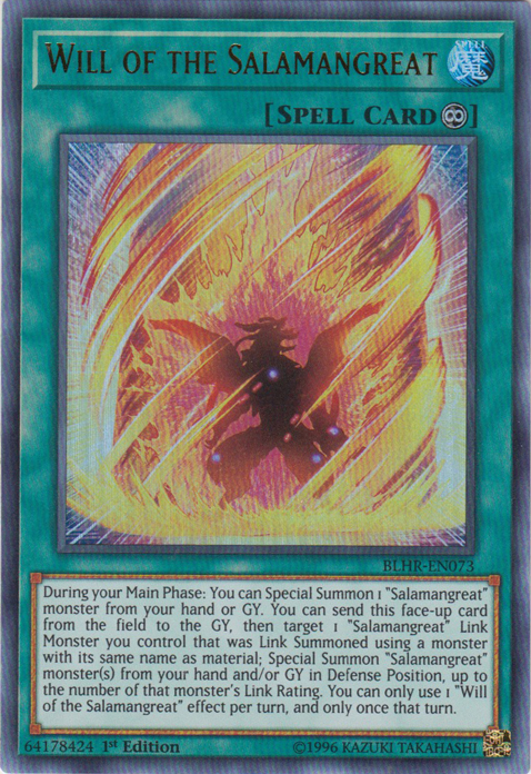 Will of the Salamangreat [BLHR-EN073] Ultra Rare | Good Games Adelaide SA